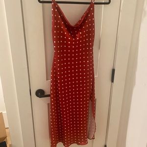 Red Polka Dot Midi Dress